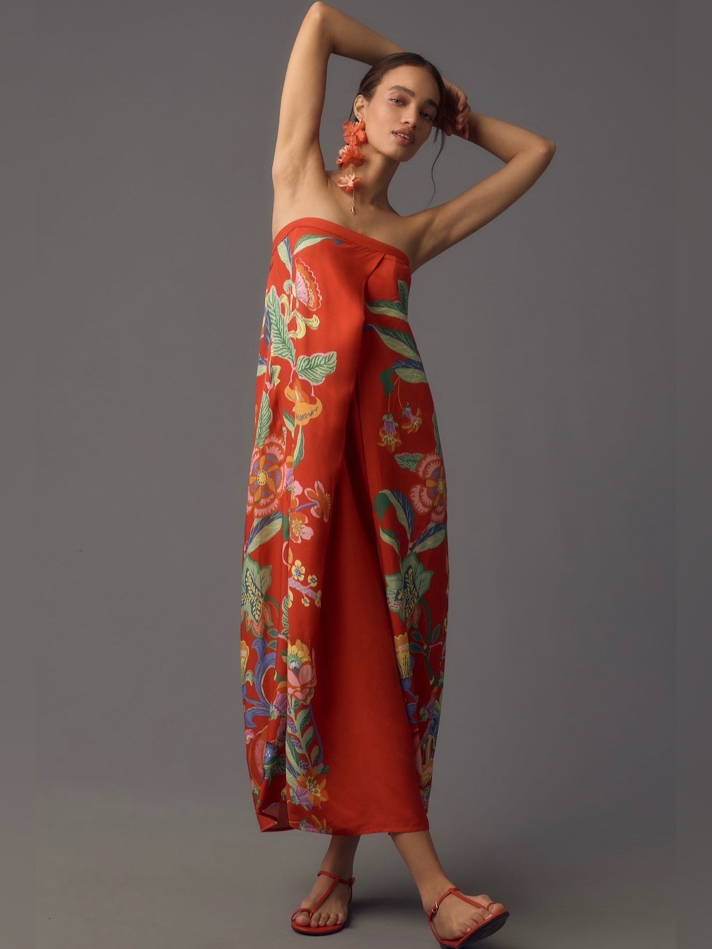 Anthropologie Pleated Column Midi Dress - Picture 3 of 13